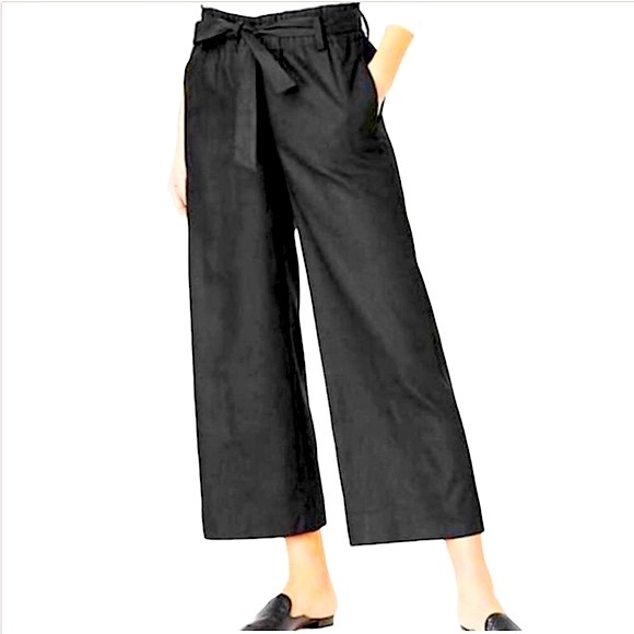 J. Jill Pants - J Jill Linen Paperbag High Rise Wide Crop Pant